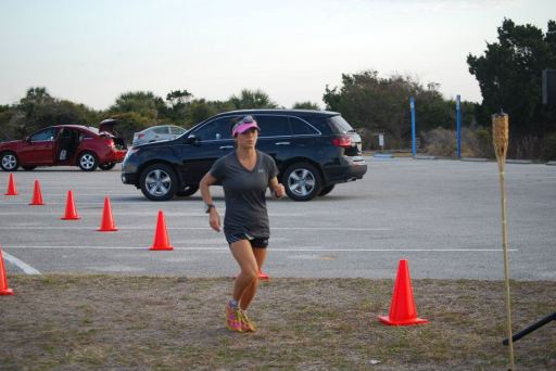 Taryn crossing the finish.