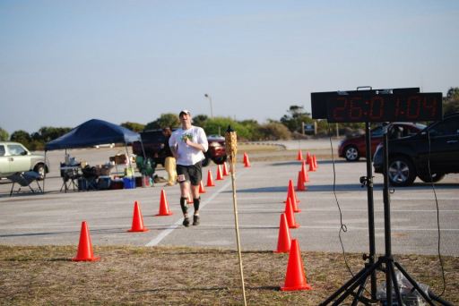 Despite his hatred of the pier, Josh stuck it out and finished in 26 hours 1 minute.