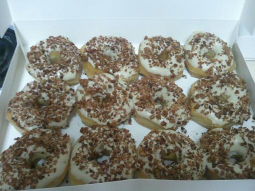 Bacon covered donuts! Who serves this kind of thing at an ultra?! The FURs do, thats who!