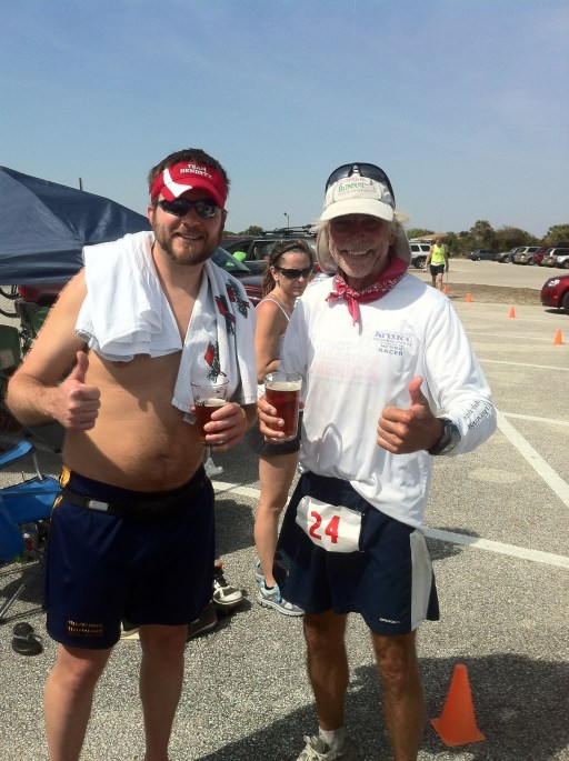 Our first DNF beers of the day: Justin Radley and Jim Schroeder.